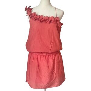 Loeffler Randall Silk Cotton Blend Asymmetric Ruffle Lightweight Colorful 6